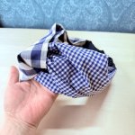 画像3: häpihäpi handmade ねじりヘアターバン　ヘアバンド　カチューム　ブルー系ギンガムチェック (3)