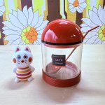 画像1: Lustro ware ラストロウェア　レッツシリーズ　シュガーポット　レッド　 (1)