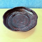 画像2: 久留米籃胎漆器　変形菓子入れ　梅の花のような形 (2)