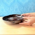画像5: 久留米籃胎漆器　変形菓子入れ　梅の花のような形 (5)