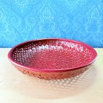 画像1: 久留米籃胎漆器　笊　籠　漆　透かし　赤　菓子入れ (1)