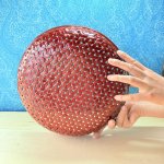 画像6: 久留米籃胎漆器　笊　籠　漆　透かし　赤　菓子入れ (6)