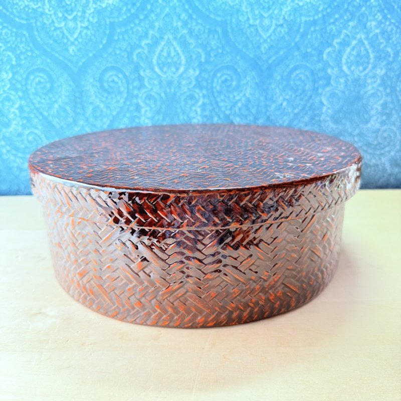 画像1: 久留米籃胎漆器　籃胎茶櫃 (1)