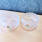 画像2: HOYA　保谷　フロストガラス器　2個セット　ファンシー　クレヨン (2)