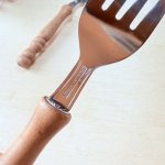 画像5: 純喫茶　昭和レトロな木製フォーク　ウッド　5本セット (5)