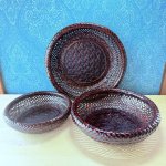 画像1: 久留米籃胎漆器　菓子器　亀甲深鉢　各サイズ (1)