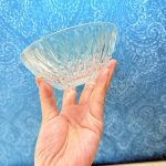 画像5: クリアガラス　小鉢　放射線カット　中央に花　1個〜 (5)