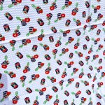 画像2: 昭和レトロ　りんご　いちご　チェリーの缶詰　コットン　綿　サッカー生地　はぎれ　76×132cm (2)