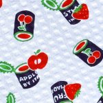 画像3: 昭和レトロ　りんご　いちご　チェリーの缶詰　コットン　綿　サッカー生地　はぎれ　76×132cm (3)