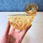 画像4: 水玉連なる薄飴色のガラス器　深　1個〜 (4)
