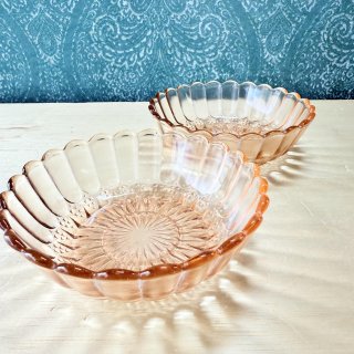 F【SOGA】パープル カラー カット ガラス ボウル ５個 １０角 GLASS レトロ ガラスボウル 12cm小鉢 パープル 未使用品(KK2668