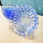 画像2: 青ガラス　放射線　ガラス器　ガラス豆皿　1枚〜 (2)