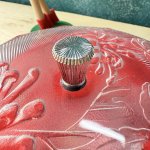 画像7: プラスチックキャニスター　お菓子入れ　赤　花柄　 (7)