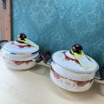 画像7: 富士ホーローハニーウェア　ゴージャスな花柄ホーロー両手鍋　19cm　21cm　各種 (7)