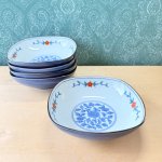 画像1: 平安橘吉　たち吉　色絵　煮物鉢　5客揃　花　TACHIKICHI　和食器 (1)