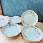 画像2: 橘吉　たち吉　万葉花　銘々皿　花柄　5枚揃え　TACHIKICHI (2)
