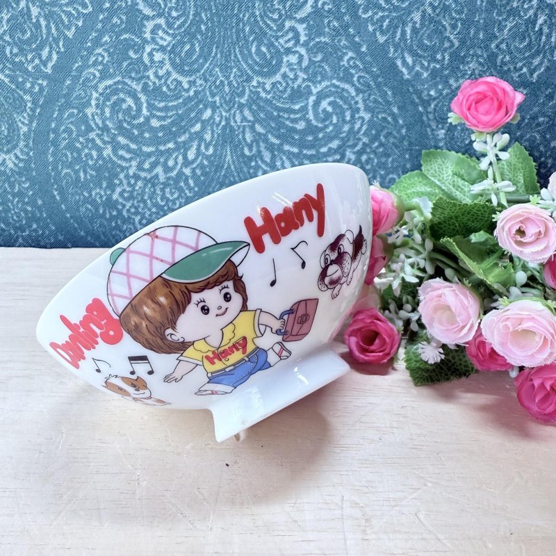 画像1: SHUNZAN CHINA Danling hany 子供茶碗　わんこと一緒♪ (1)