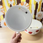 画像5: EJIRY　エジリーホーロー　ハンドル付き蓋付きホーローボウル　ストロベリー　いちご19cm 21cm　各種 (5)