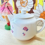 画像6: レトロポップ　昭和レトロなピンク花柄のティーポット　急須にも♪ (6)