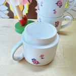 画像6: レトロポップ　昭和レトロなピンク花柄のスタッキングマグカップ　1個〜 (6)