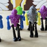 画像4: ★グリコのオマケのような小さなロボット人形3個セット　3色アソート (4)