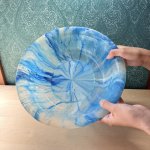 画像5: 大きな洗い桶　洗面器　ブルー系マーブル (5)