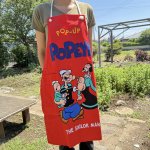 画像5: ポパイ　Popeye　エプロン　大人サイズ　赤　未使用 (5)