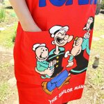 画像7: ポパイ　Popeye　エプロン　大人サイズ　赤　未使用 (7)