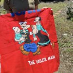 画像11: ポパイ　Popeye　エプロン　大人サイズ　赤　未使用 (11)