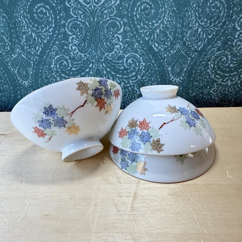 画像1: 深川製磁　紅葉　茶碗　3個組 (1)