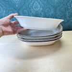 画像12: グリーンのレトロ模様が素敵なカレーシチュー皿　楕円形　深皿　1枚〜 (12)