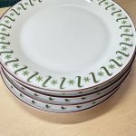 画像3: グリーンのレトロ模様が素敵なプレート皿　19cm　1枚〜 (3)