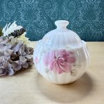 画像1: NIKKO　ニッコー　シュガーポット　boneChina　ピンクフラワー　 (1)