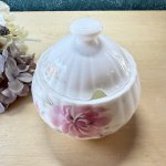 画像2: NIKKO　ニッコー　シュガーポット　boneChina　ピンクフラワー　 (2)