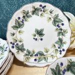 画像4: NIKKO　ニッコー　テーブルウェア　wildberry　貴重なデッドストック　サラダボウル＆ケーキ皿(パン)セット　 (4)