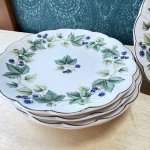 画像5: NIKKO　ニッコー　テーブルウェア　wildberry　貴重なデッドストック　サラダボウル＆ケーキ皿(パン)セット　 (5)