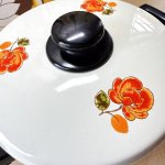 画像3: PAPPY　WARE　花柄のホーロー両手鍋　オレンジ系　20cm2.7ℓ (3)