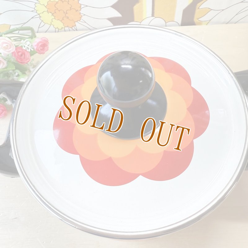 画像5: マルビシ　ホーローウェア　花柄両手鍋　レトロポップオレンジ　18cm2ℓ (5)