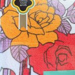 画像2: 昭和レトロな花柄のタオルケット　レトロポップ　ローズ　薔薇　シングルサイズ (2)