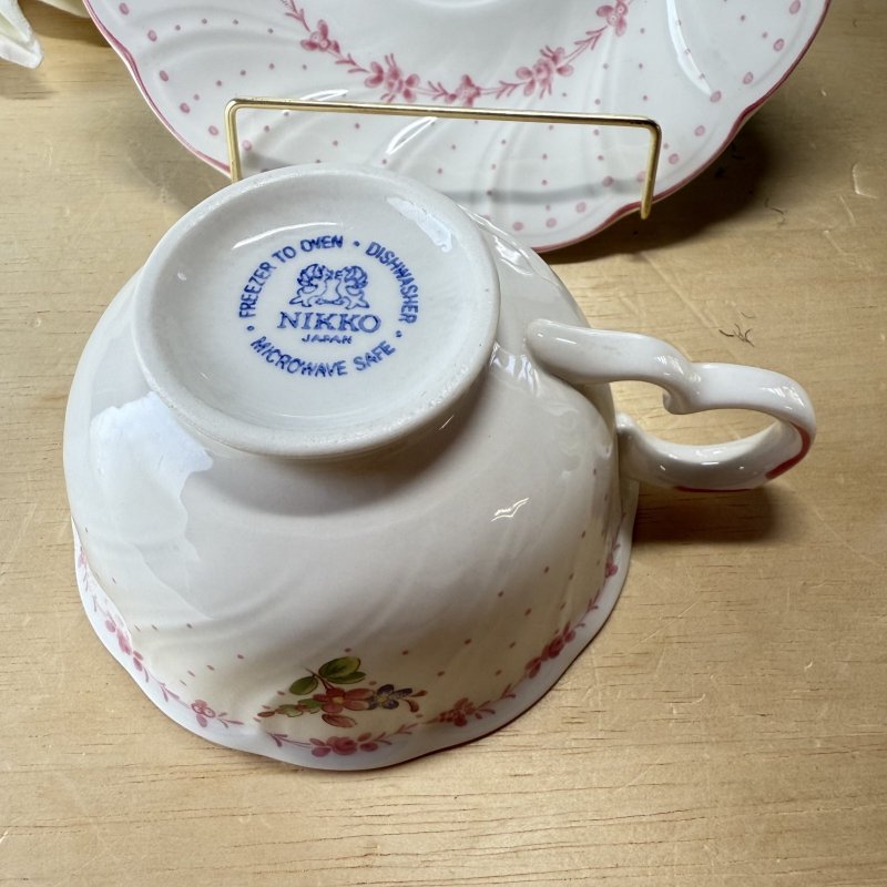 画像10: NIKKO　ニッコー　doublephoenix　ピオニール　ティーカップ＆ソーサー　ピンク系花柄　 (10)