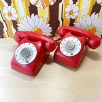 画像2: 昔のおもちゃの電話？　赤電話　Bell hone　2個セット (2)
