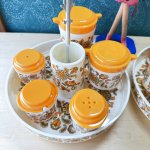 画像4: ワールド印　花柄　アカシア 　箸立て付きカスターセット　調味料入れ　各カラー (4)