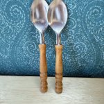 画像2: 純喫茶　昭和レトロなスプーン2本セット　ウッドタイプ　木製 (2)