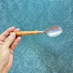 画像5: 純喫茶　昭和レトロなスプーン2本セット　ウッドタイプ　木製 (5)