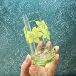 画像6: 佐々木ガラス　Loveiy10　タンブラーグラス　ロビン　グリーン　花柄　G547 (6)