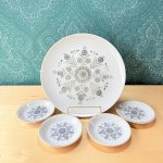 画像1: vintage　plate　modern　gray　ビンテージプレート皿セット　グレー系モチーフ (1)