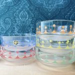 画像8: HOYA　保谷ガラス　レトロポップ柄の５色のガラスの器セット　 (8)