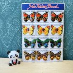 画像1: ブリキ製　カラフル蝶バッジ　１シート　　日本製　蝶々ブローチ (1)