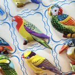 画像7: ブリキ製　カラフル鳥バッジ　１シート　　日本製　　バードブローチ (7)