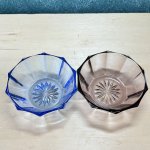 画像3: 中心に花　レトロガラス器　ブルーガラス　グレーガラス　10角　1個　各種 (3)